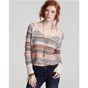 Free People Lost in the Forest Linen + Cotton Open Knit Lightweight Sweater